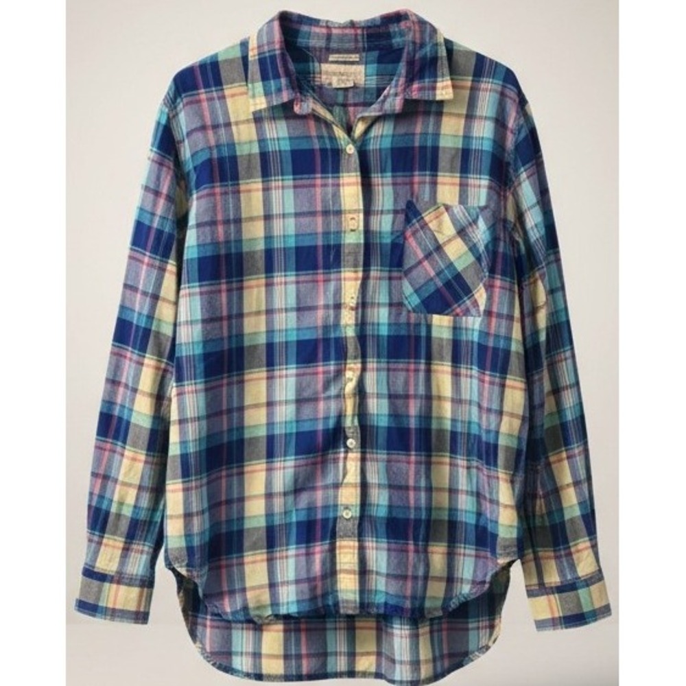 Denim‎ & Supply Ralph Lauren Mens XL Madras Plaid Button Down Shirt Multicolor